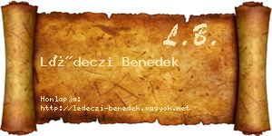 Lédeczi Benedek névjegykártya